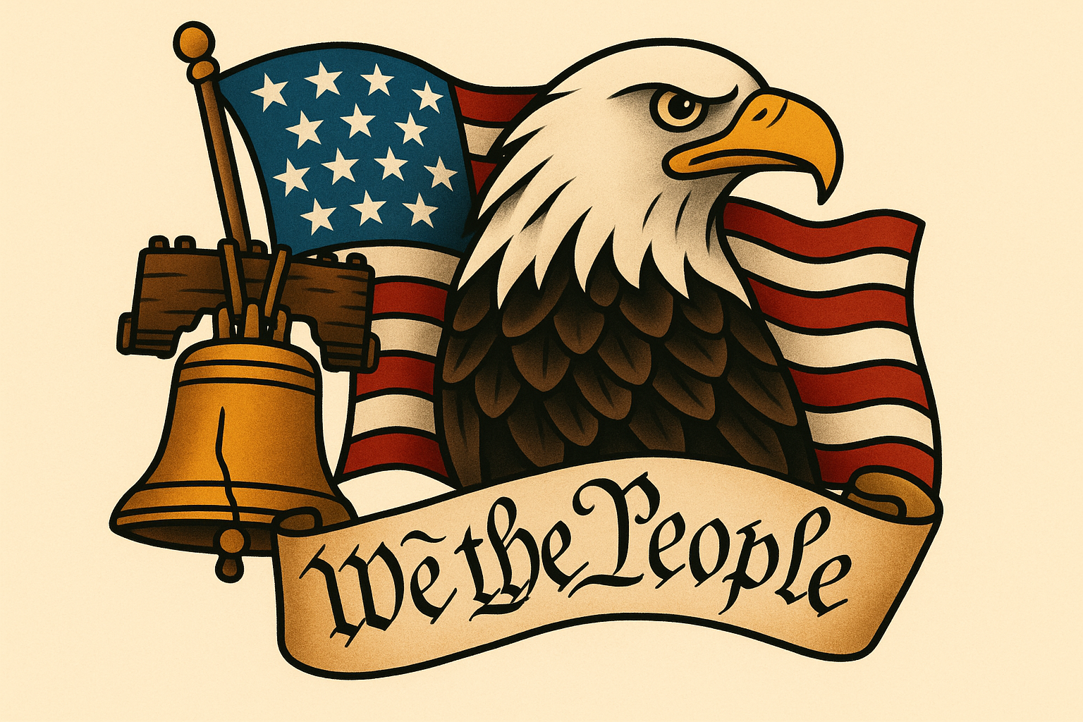 Traditional Americana We the People tattoo designs