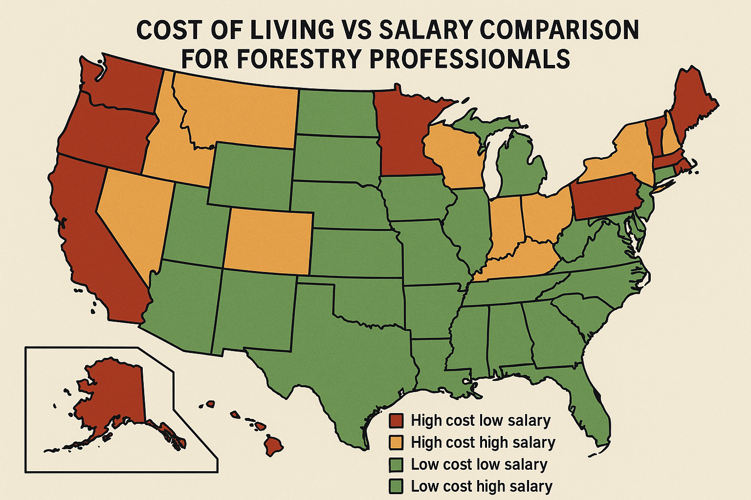 Pacific Northwest forestry salary comparison