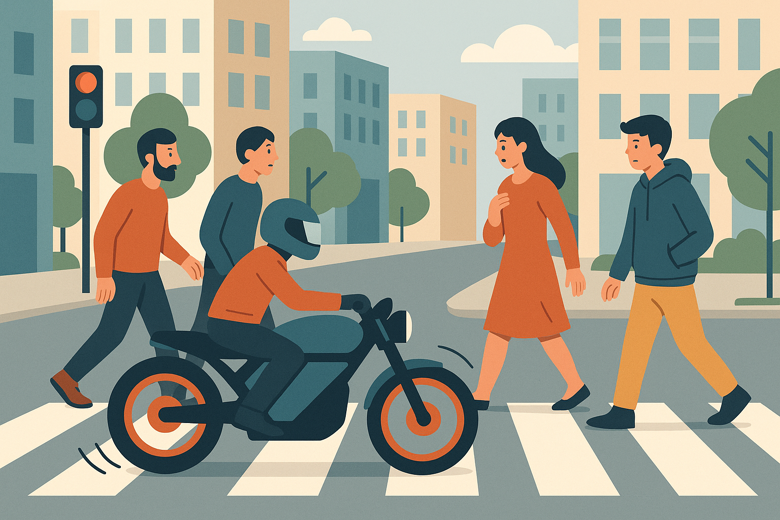 Silent electric motorcycle safety considerations