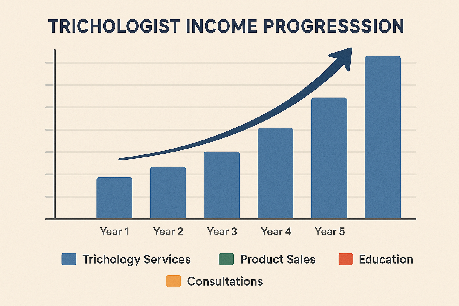 Trichologist earning trajectory timeline