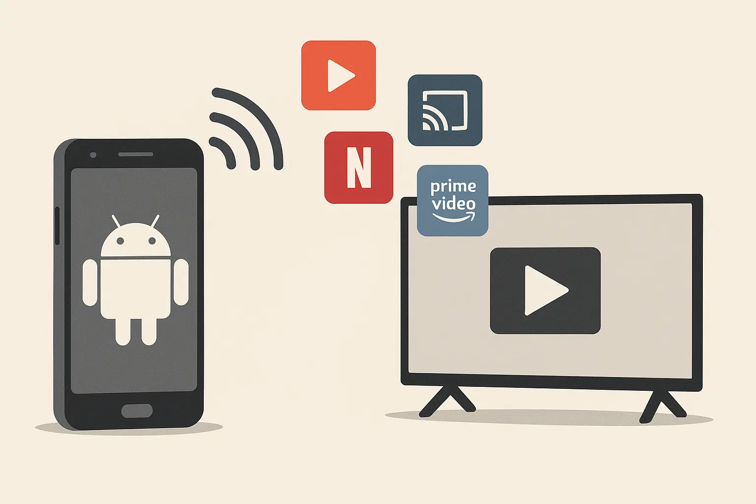 Android phone casting to TV wirelessly