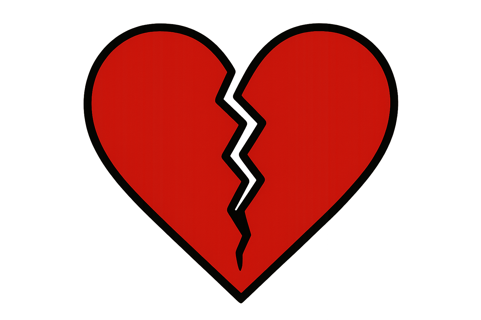 Neo-traditional broken heart with artistic elements