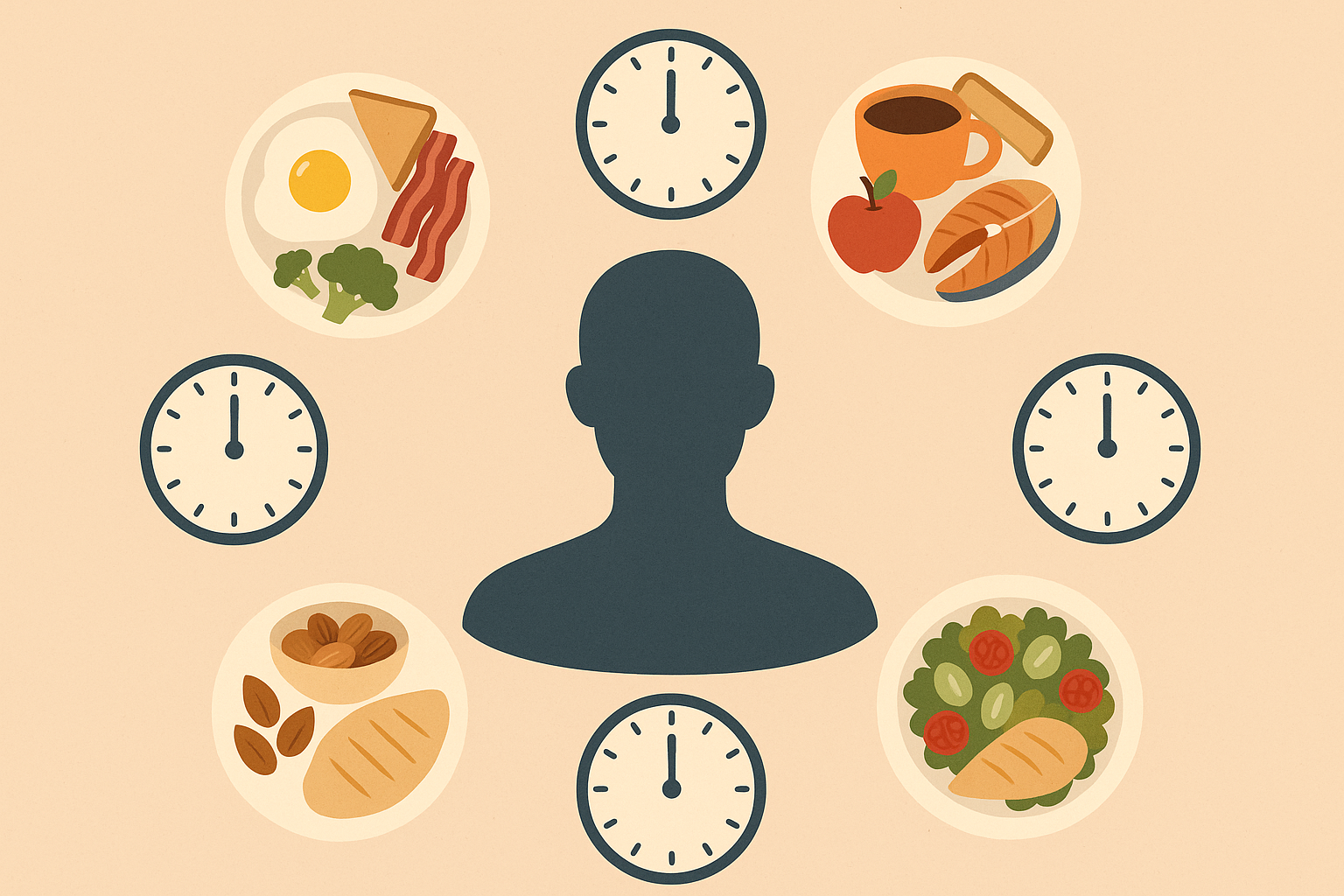 Weight loss meal plan timing concept