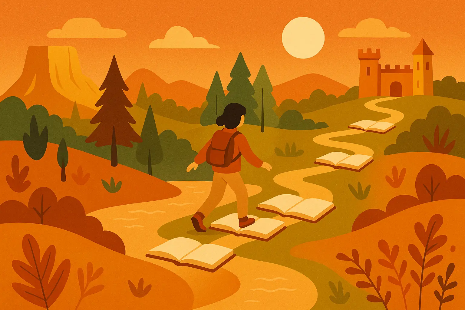 Adventure story reading journey