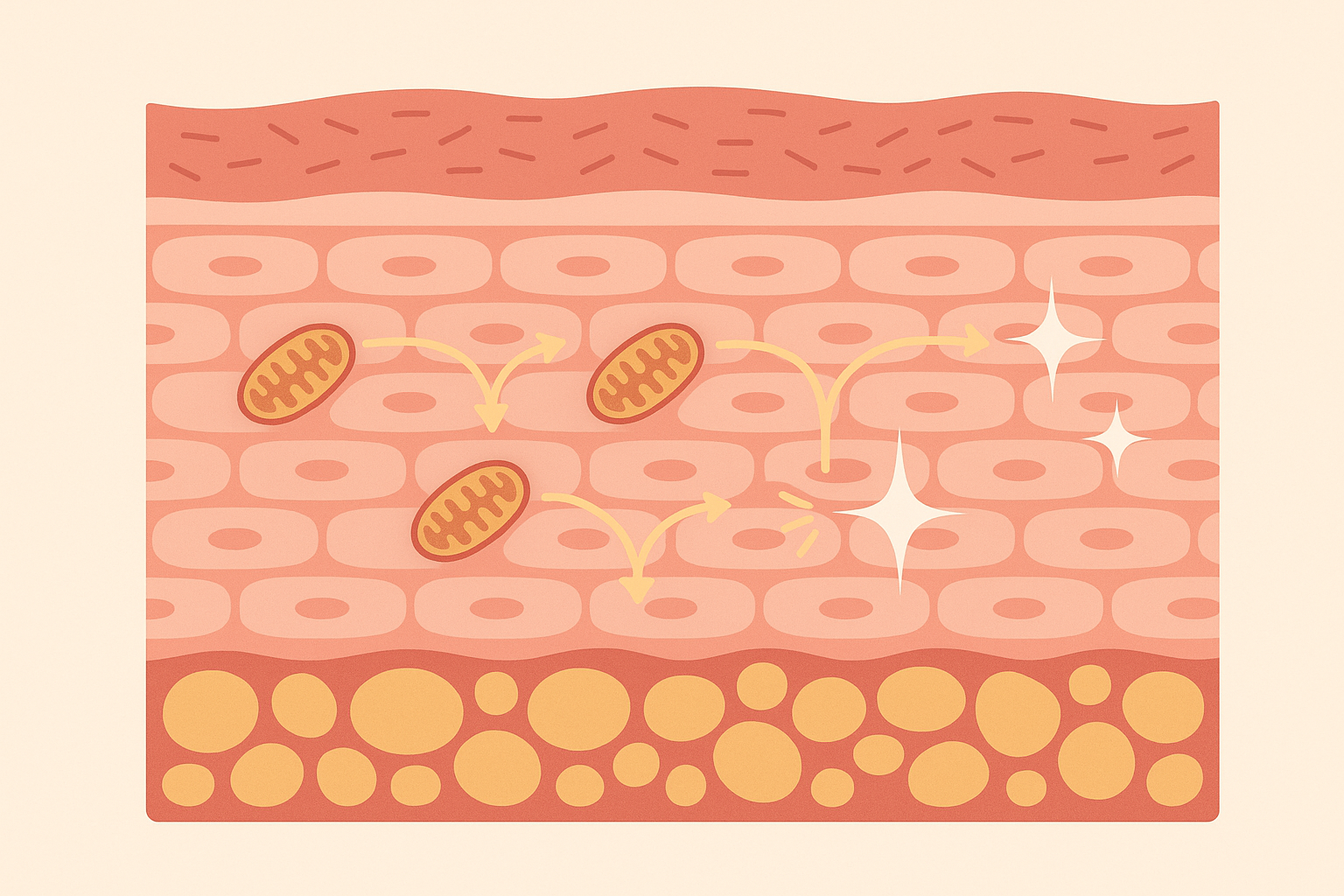 Cellular energy and mitochondrial function in skin health