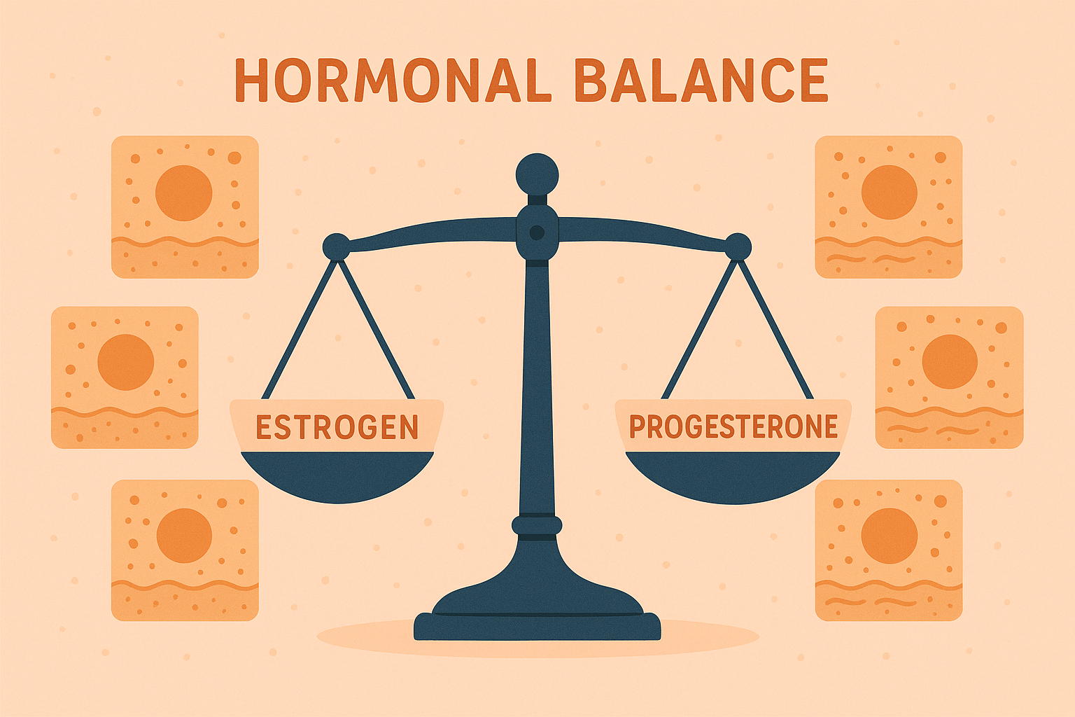 Estrogen progesterone balance and skin health