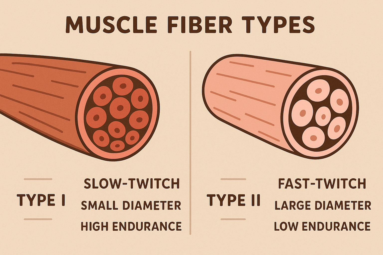 Muscle fiber types affecting calorie burn during exercise
