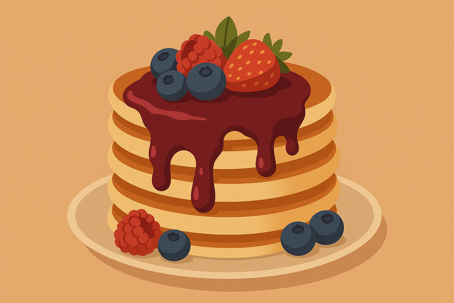 Coconut flour pancakes topped with berry compote and chia seeds