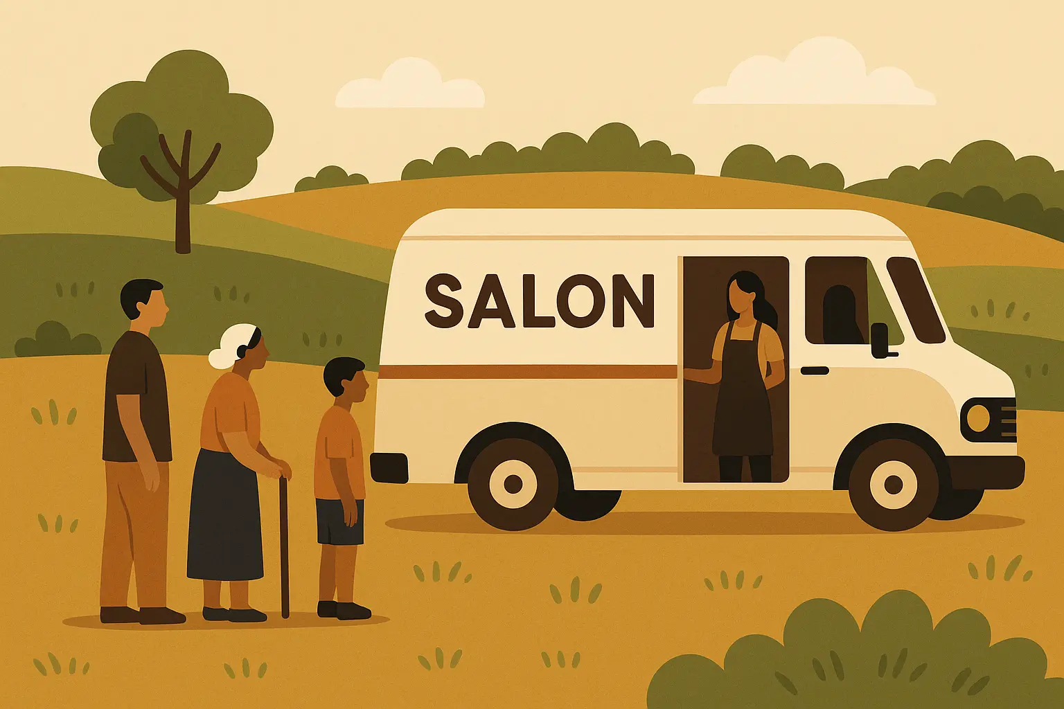 Traveling barber community connections