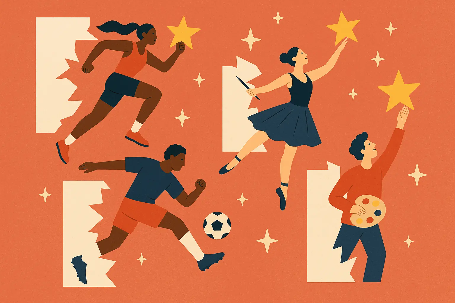 Creative and athletic achievement stories