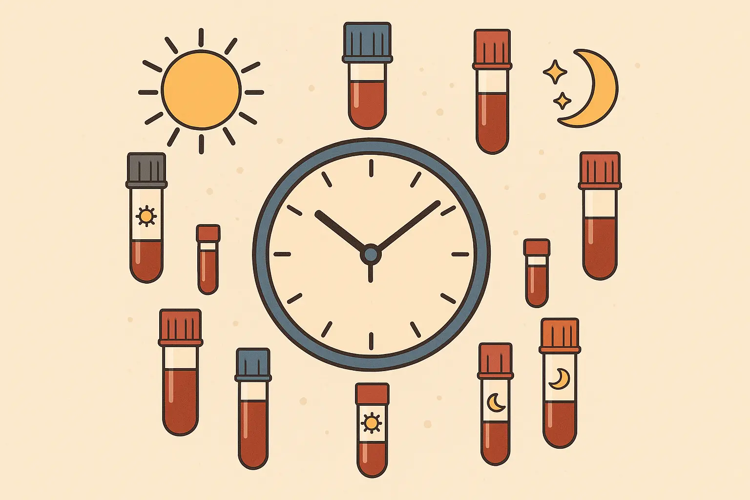 Clock showing optimal blood test timing