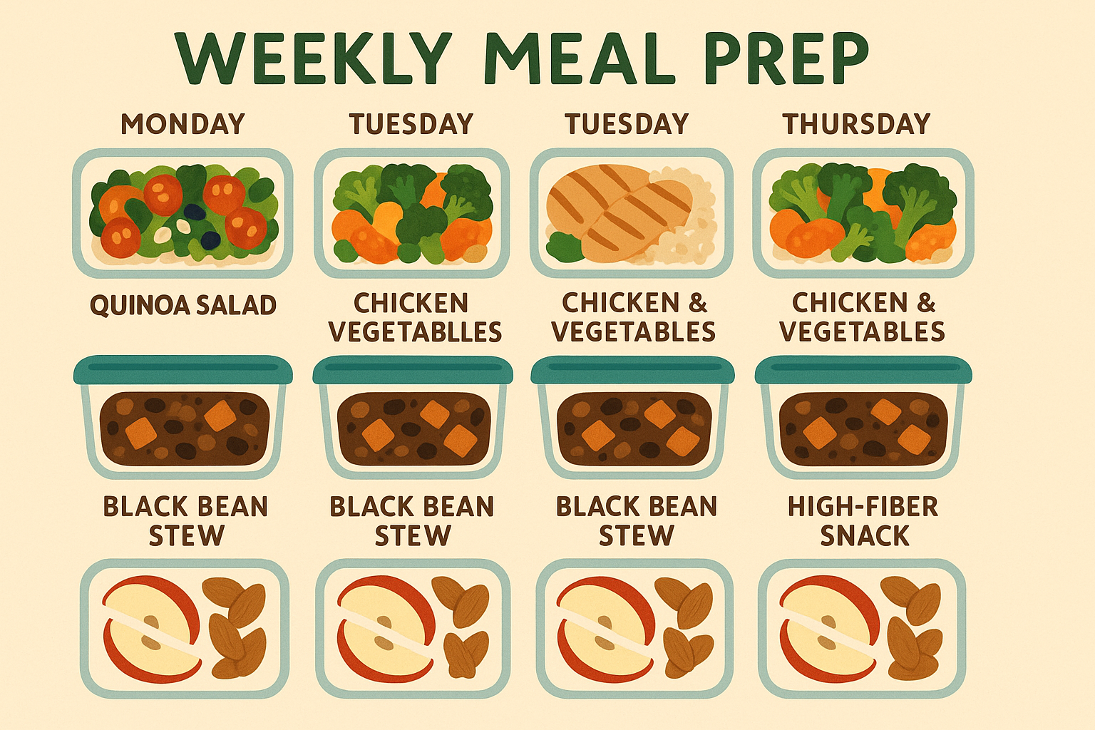 Fiber meal planning template