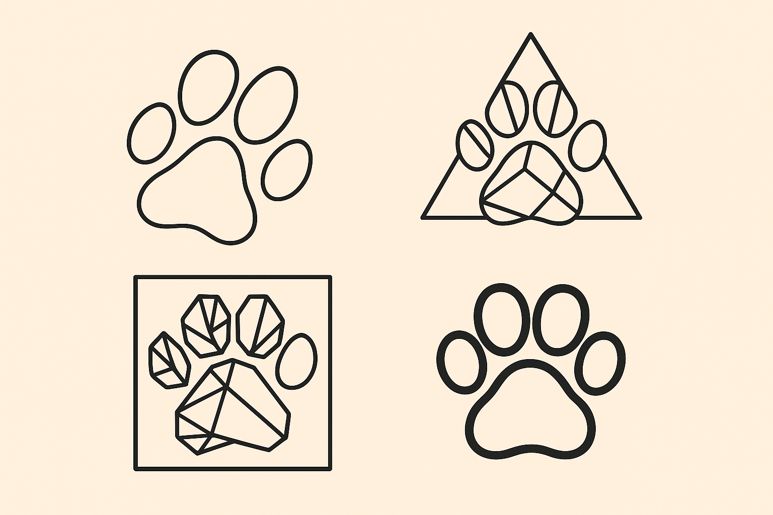 Minimalist and modern paw tattoo designs