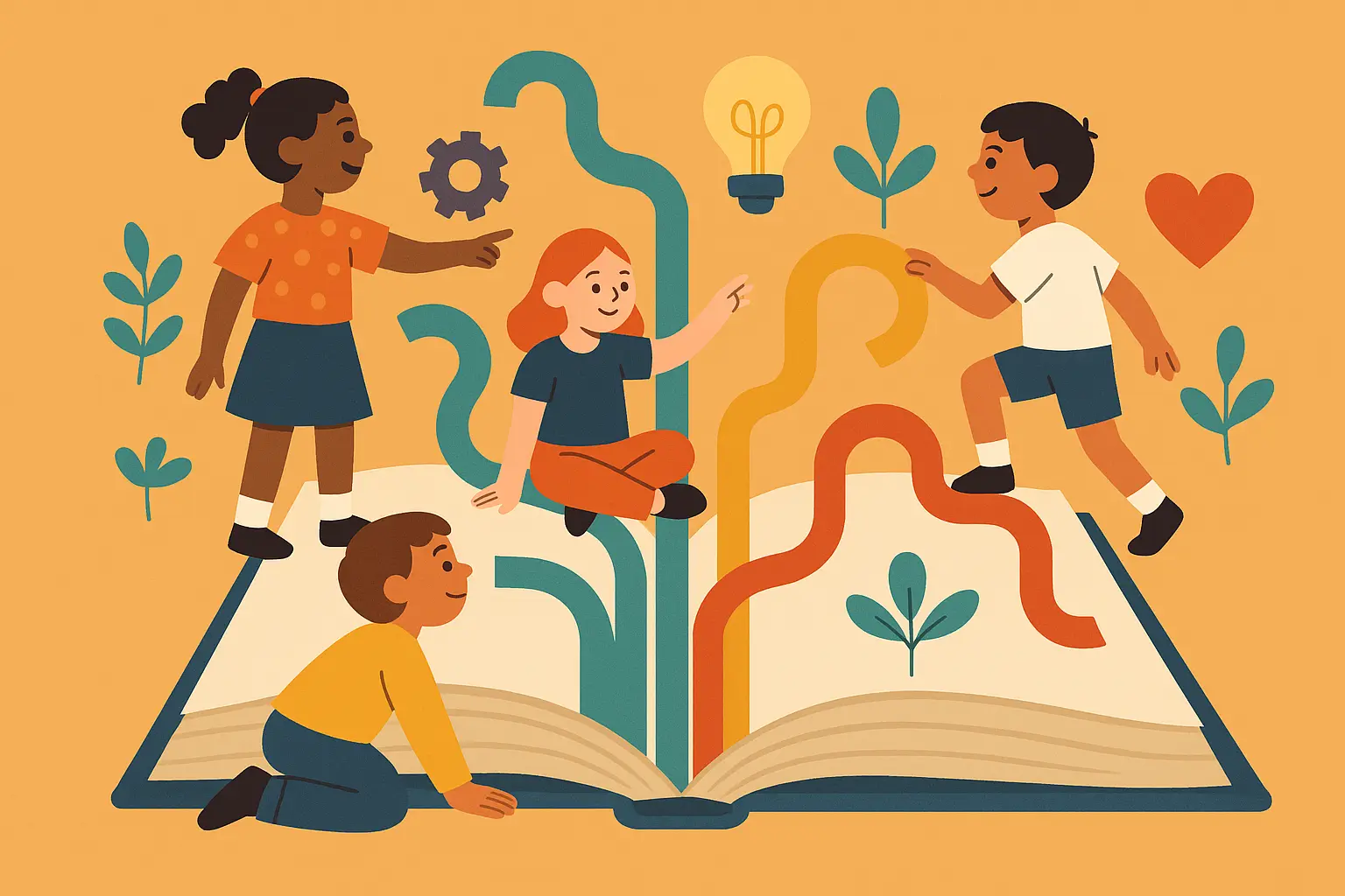 Interactive educational storytelling with engagement elements