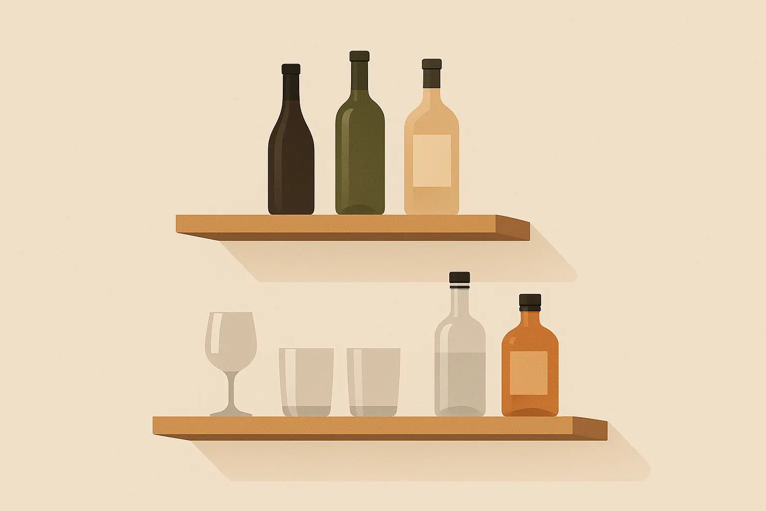 Wall-mounted floating bar shelf