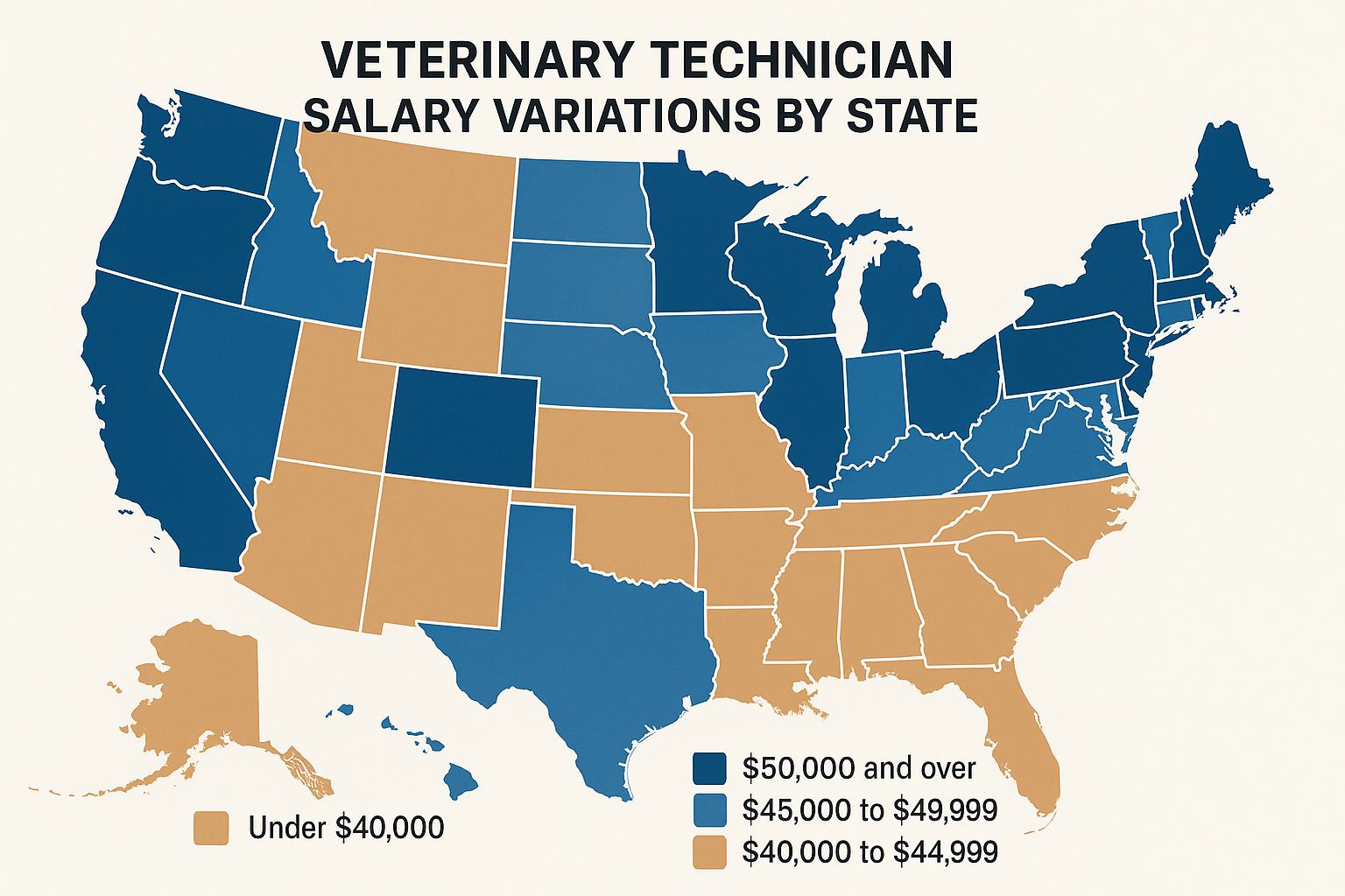 Geographic salary differences for veterinary technicians
