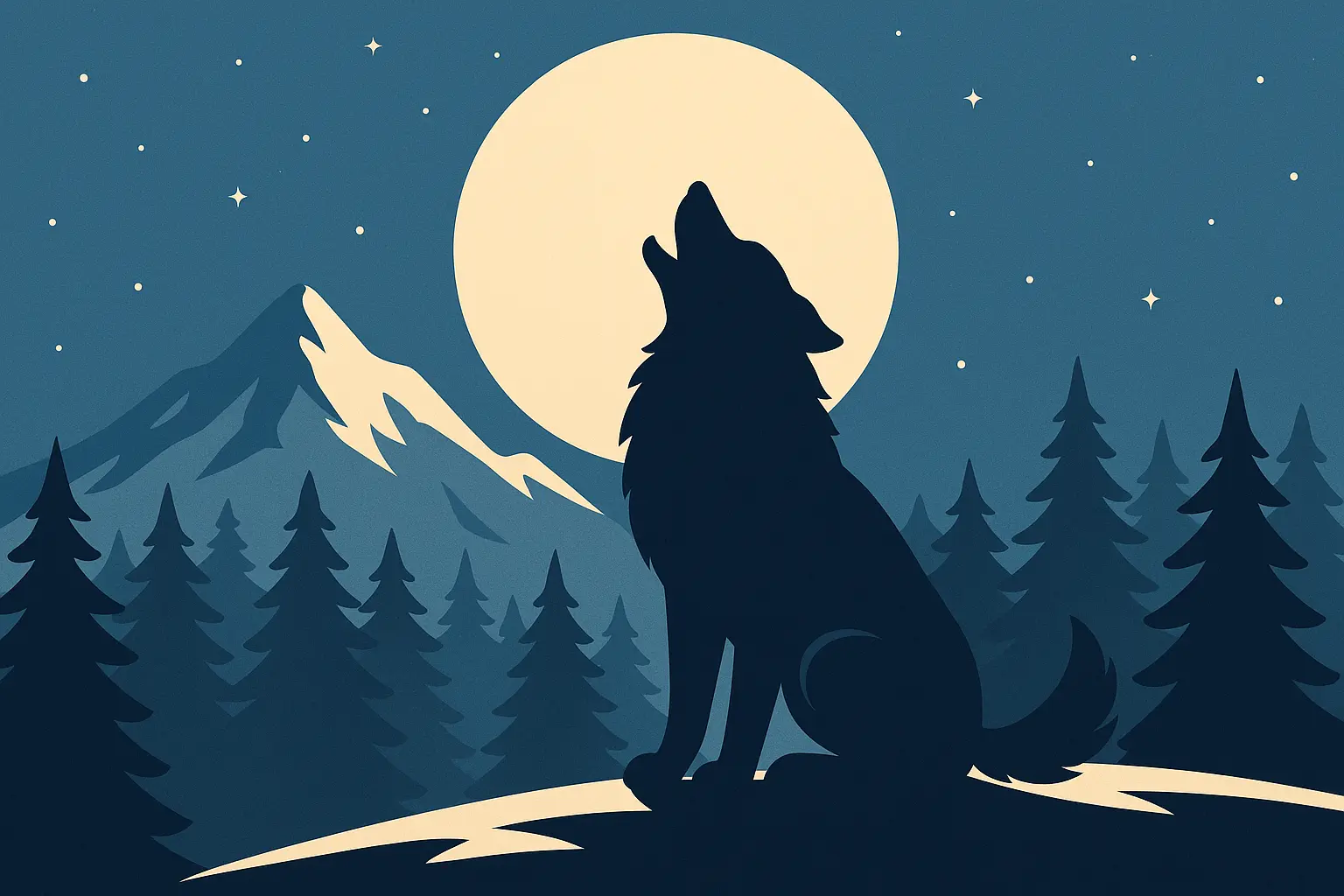 Dog howling in snowy wilderness