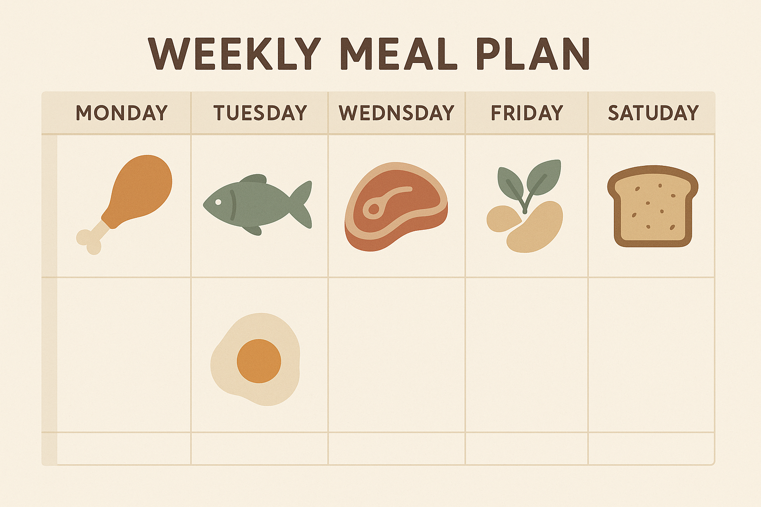 Protein rotation system for budget meal planning