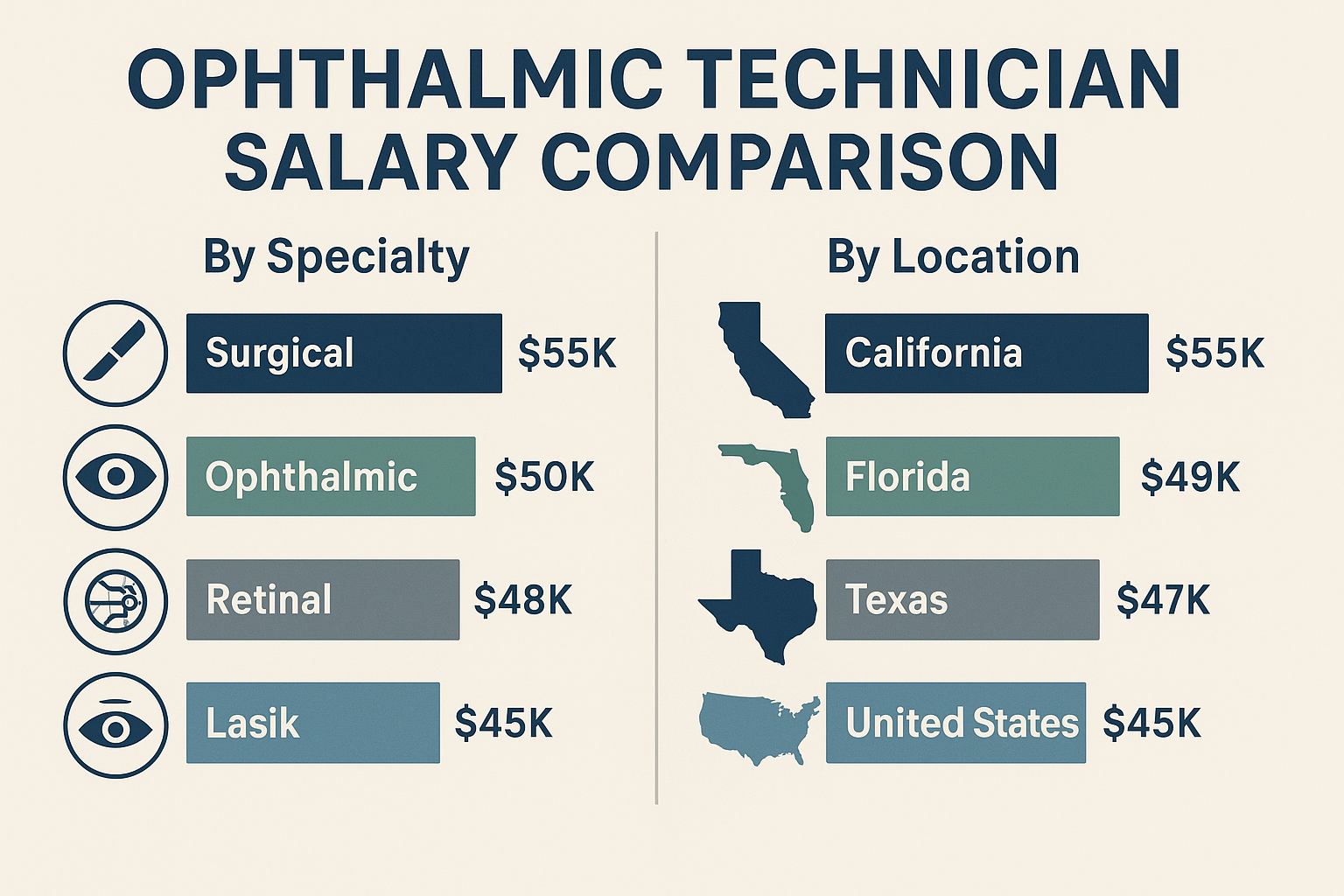 Ophthalmic technician salary comparison chart