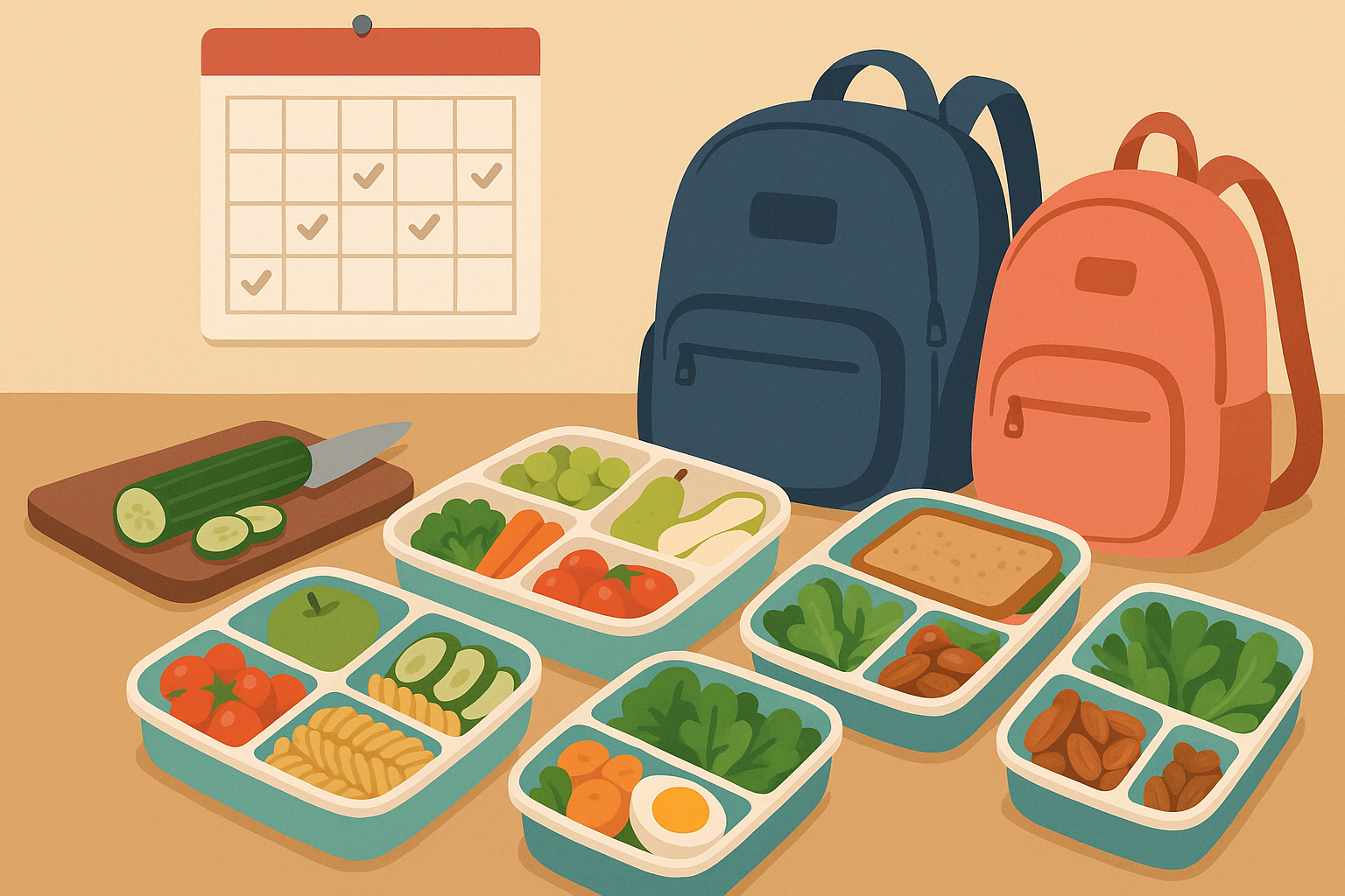School week meal planning and lunch prep