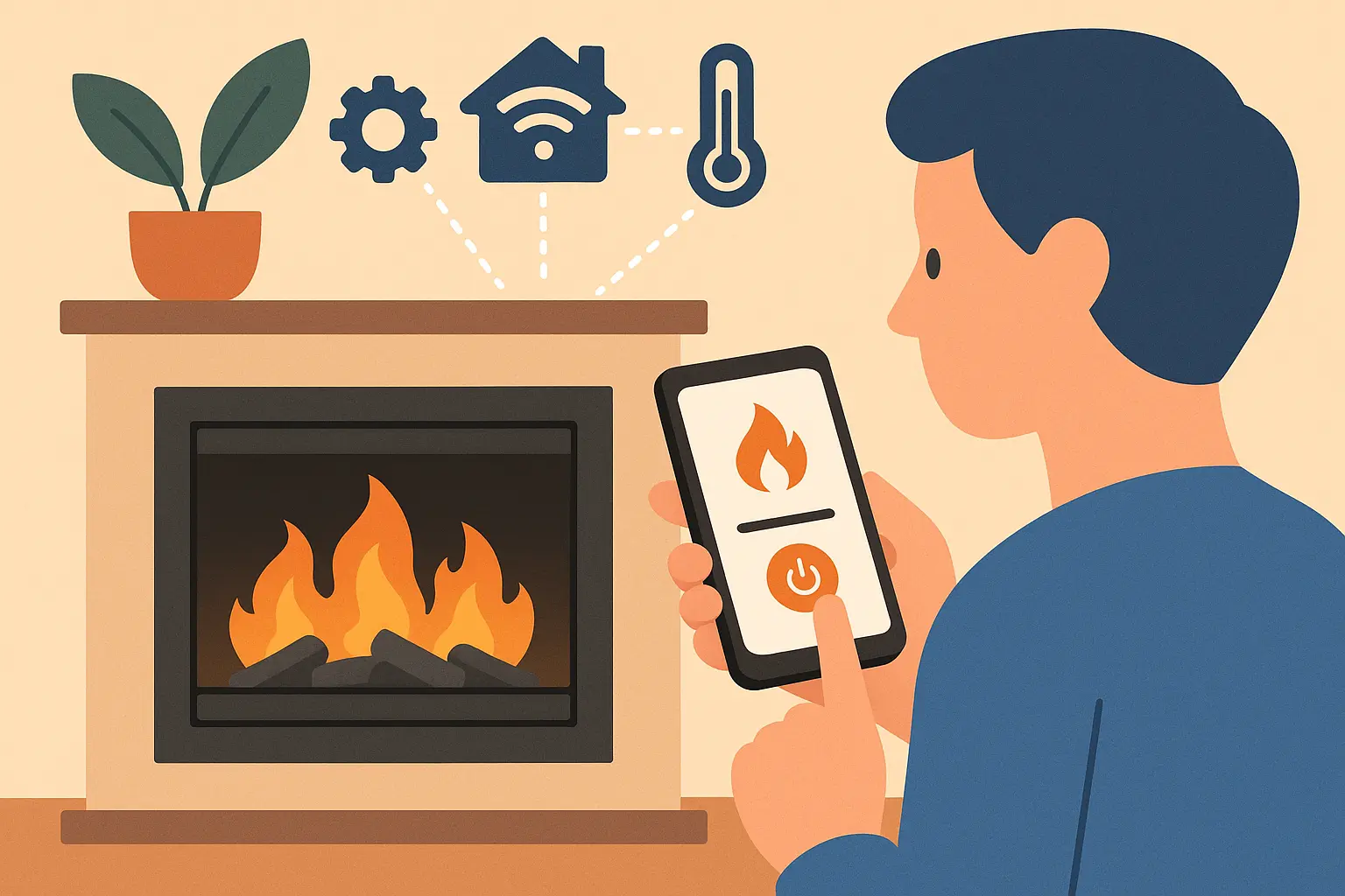 Smart Electric Fireplace with App Control