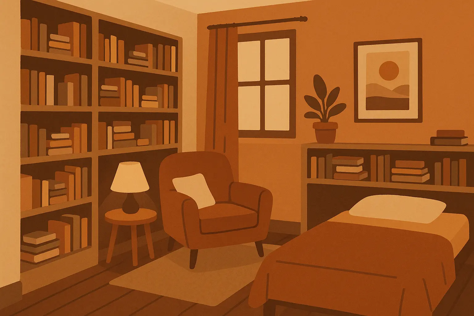 Cozy comfort zone boy's bedroom with reading nook