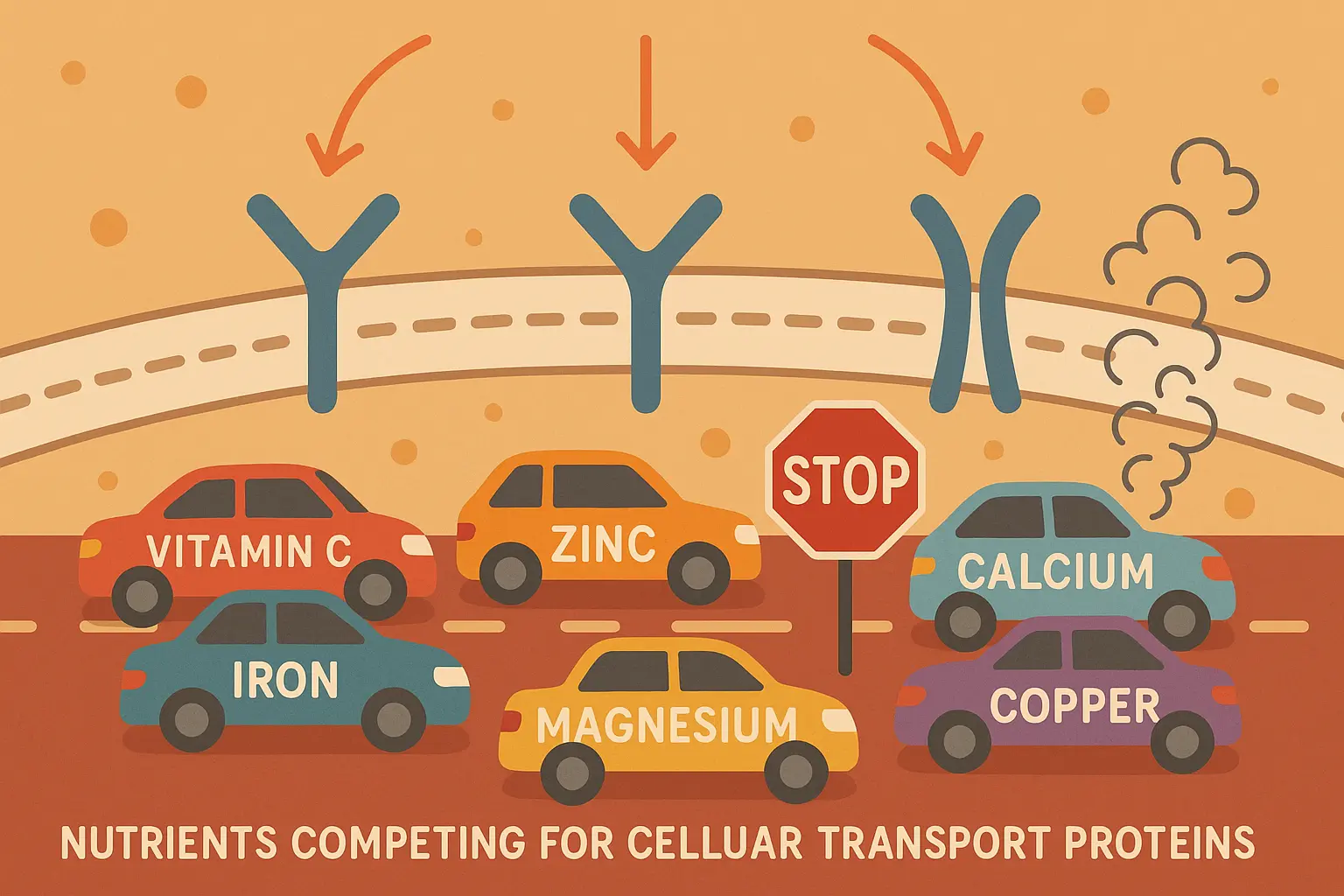 Nutrient competition and absorption dynamics