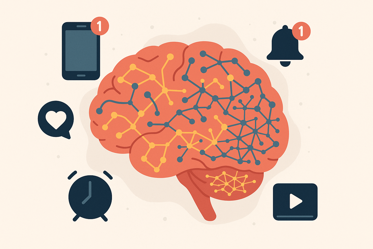 Brain focus and attention span visualization