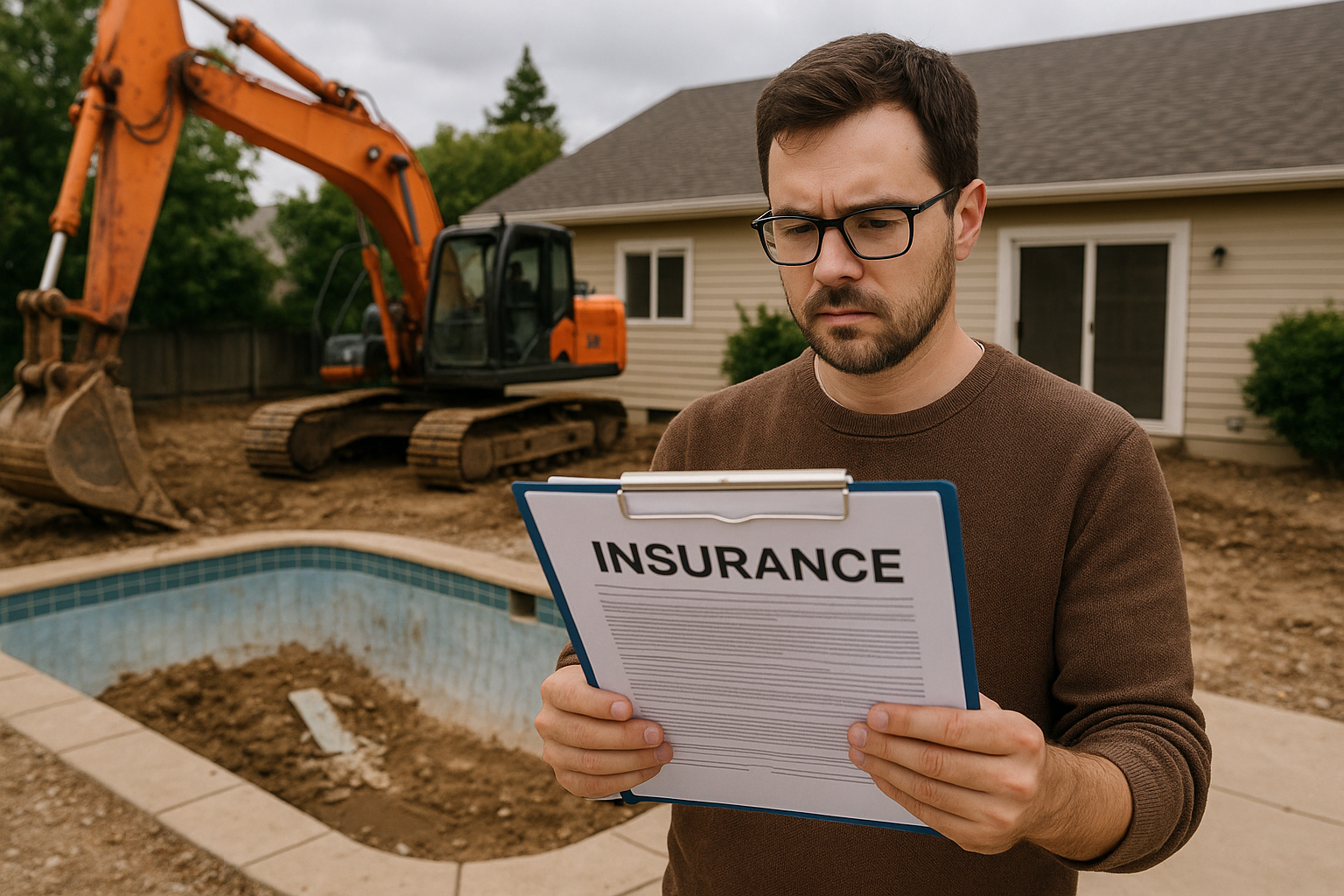 Homeowner reviewing insurance documents