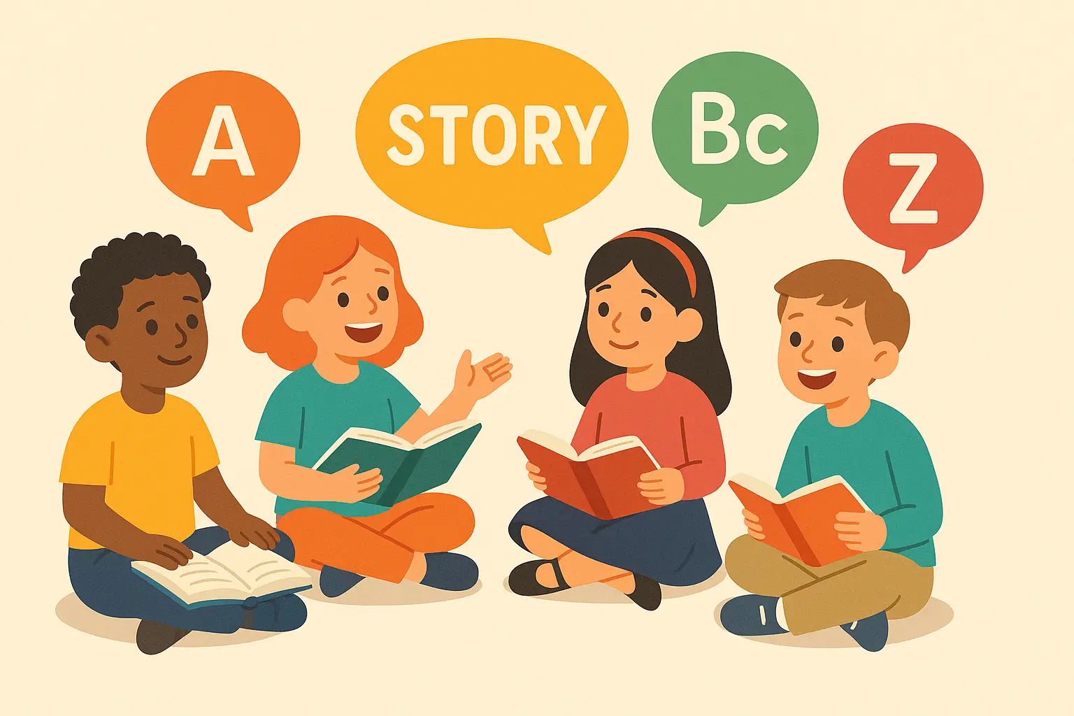 Children enjoying story time together