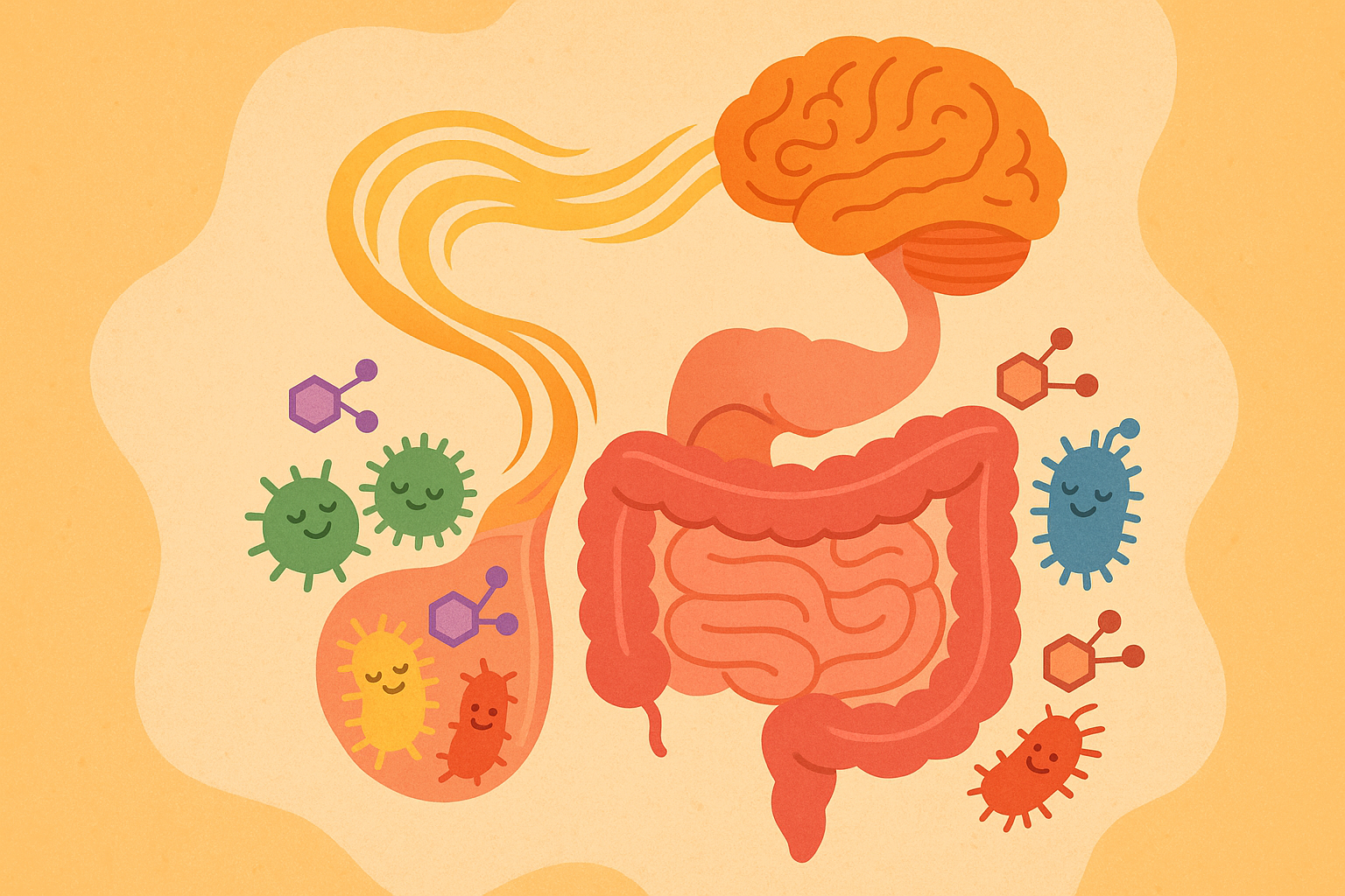 Gut-brain axis connection diagram