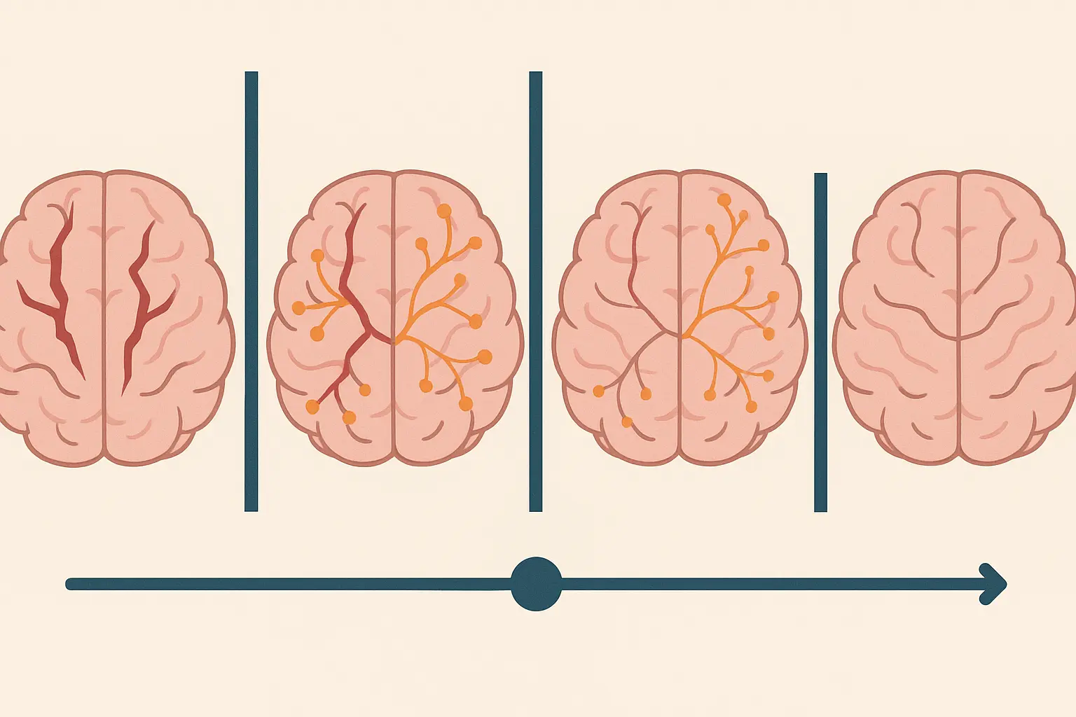 Neurological symptom recovery timeline chart