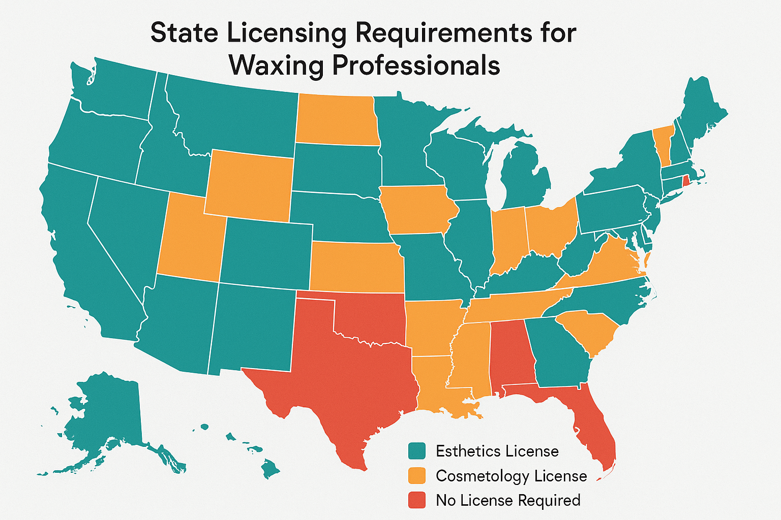 State licensing requirements comparison chart