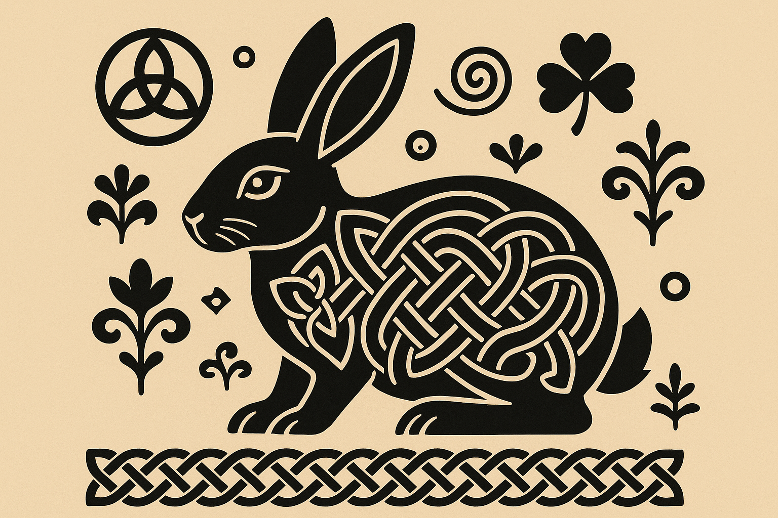 Cultural and mythological black rabbit tattoo designs