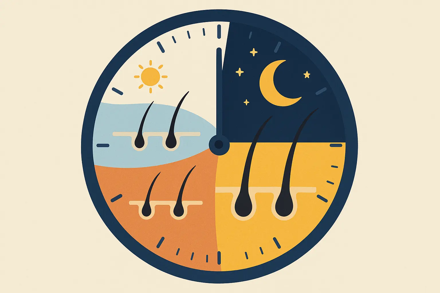 Circadian rhythms and hair follicle activity