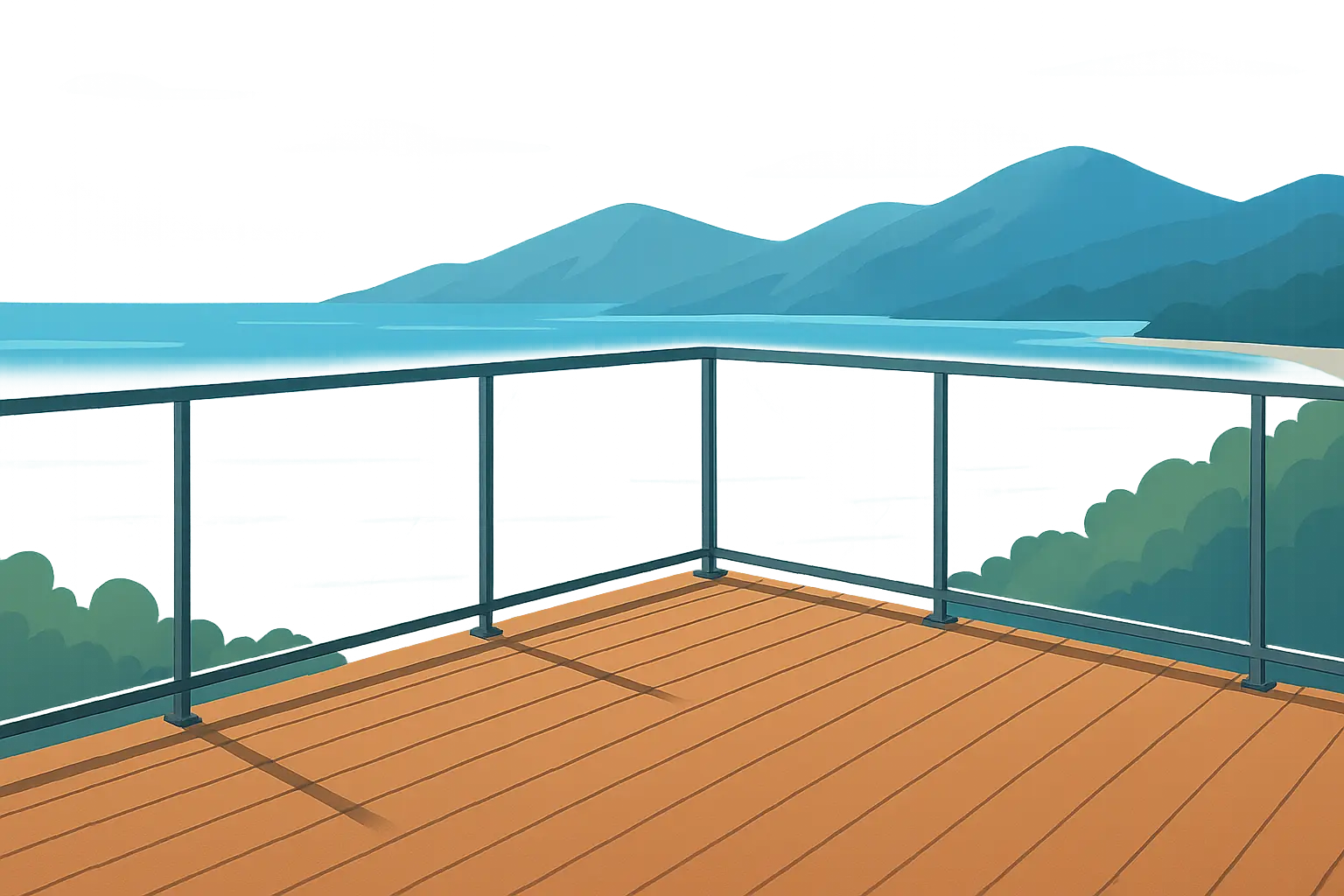 Tempered glass panel railing