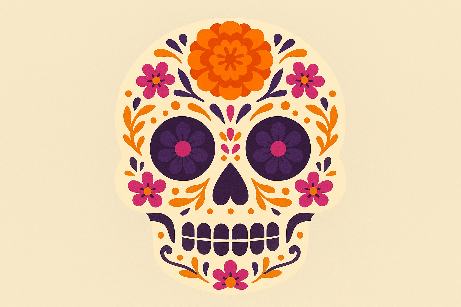 Traditional colorful sugar skull tattoo designs