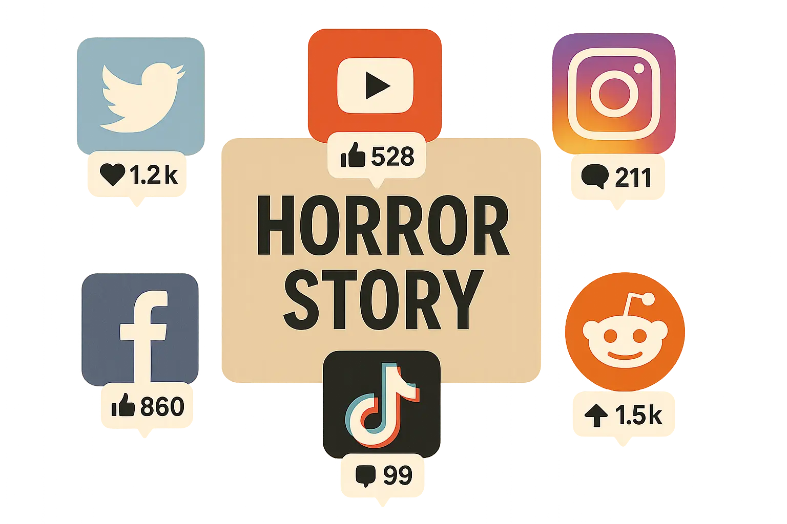 Reddit interface showing horror story discussion