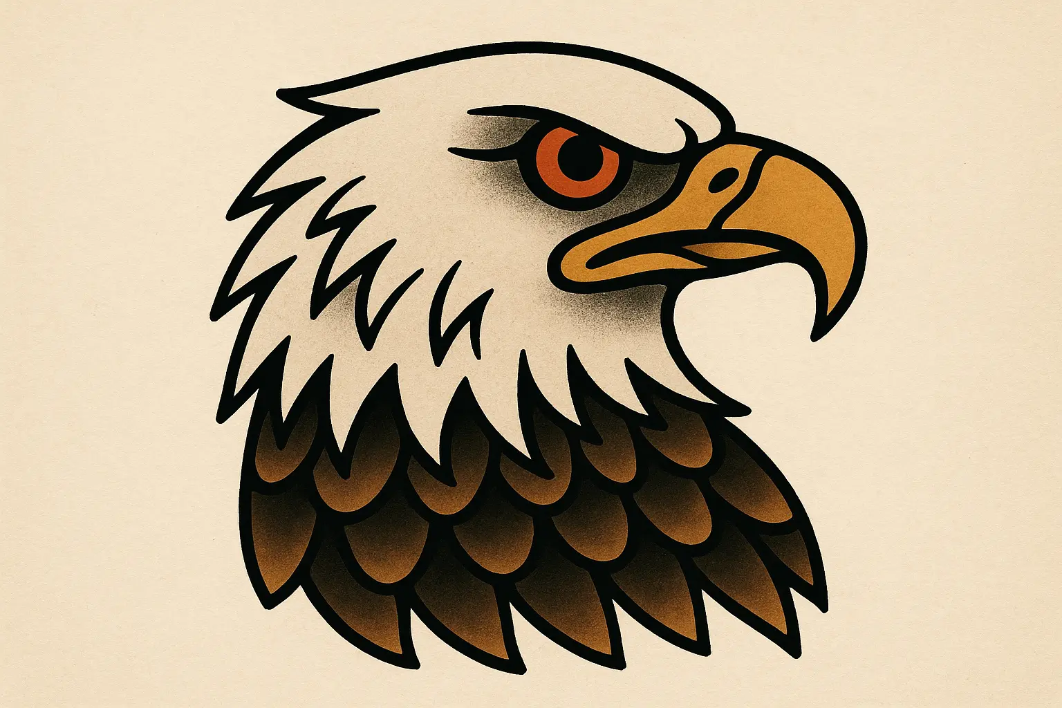 Technical analysis of traditional eagle tattoo designs