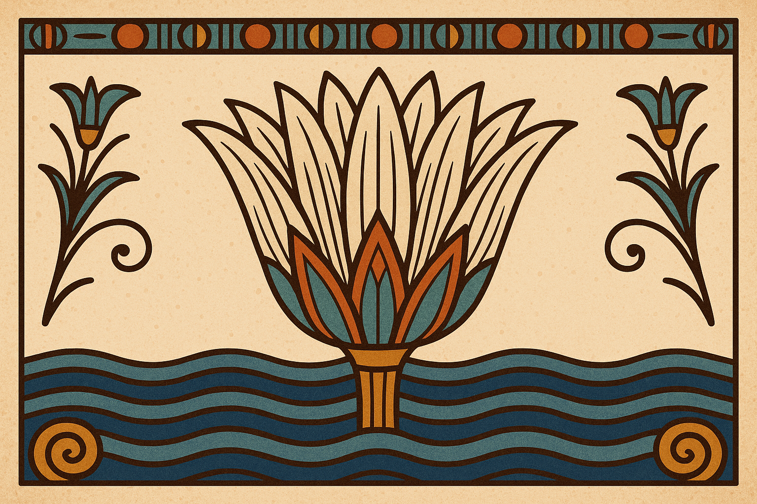 Lotus flower Egyptian tattoo design