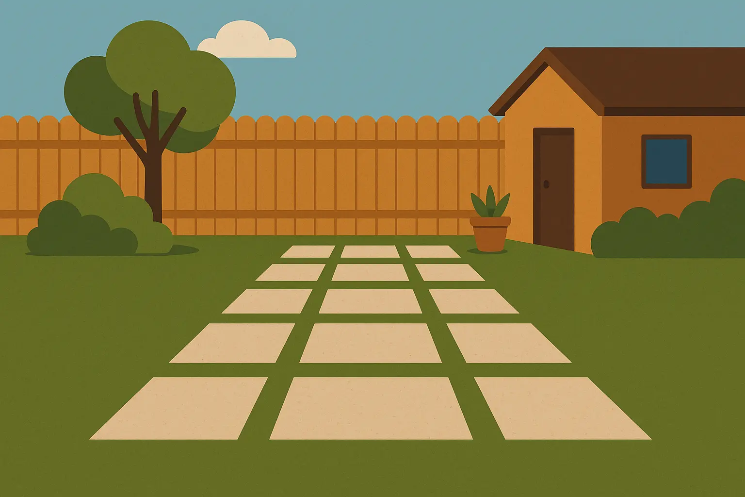 Small space concrete patio solutions and layouts
