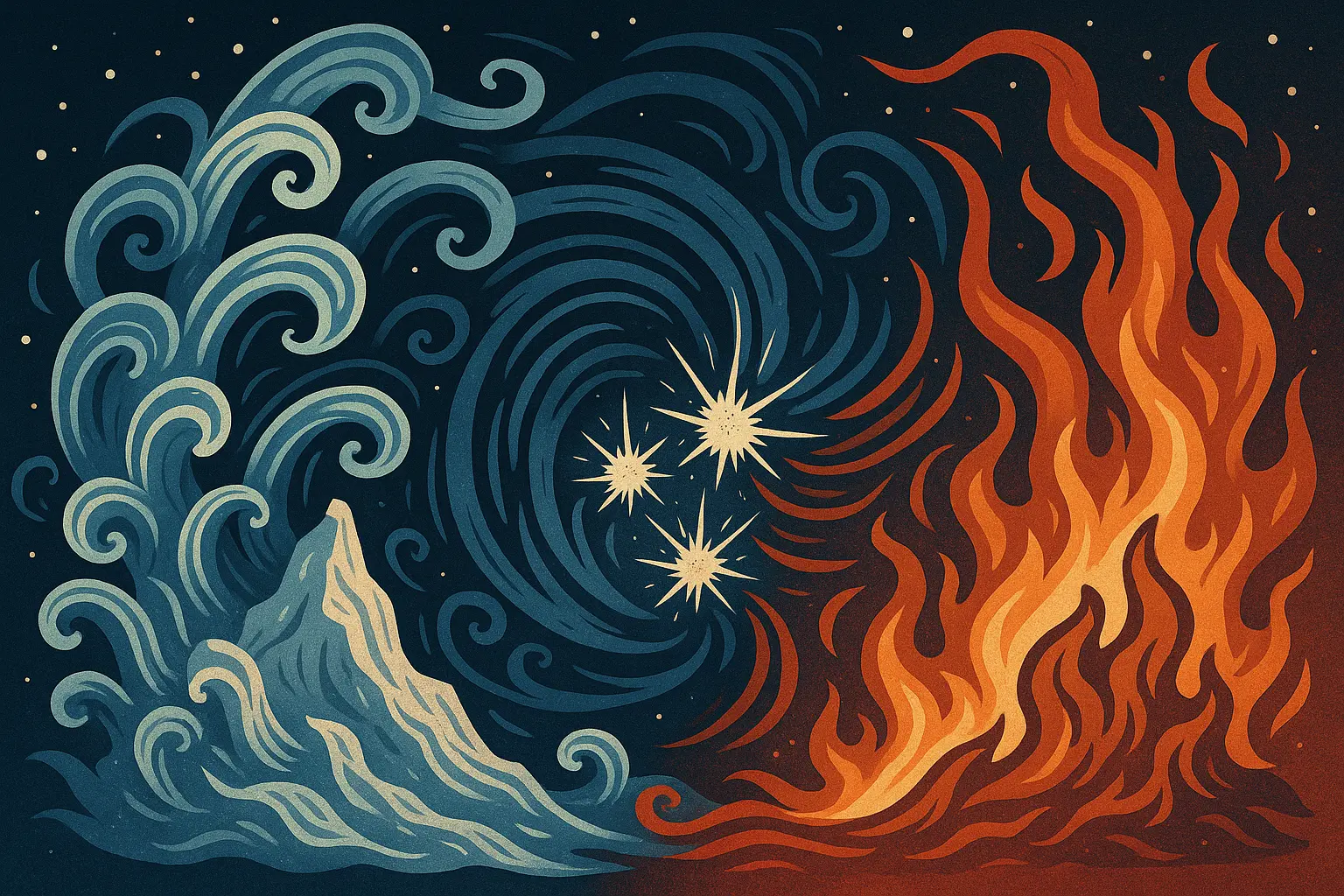 Ancient creation mythology symbols and cosmic imagery