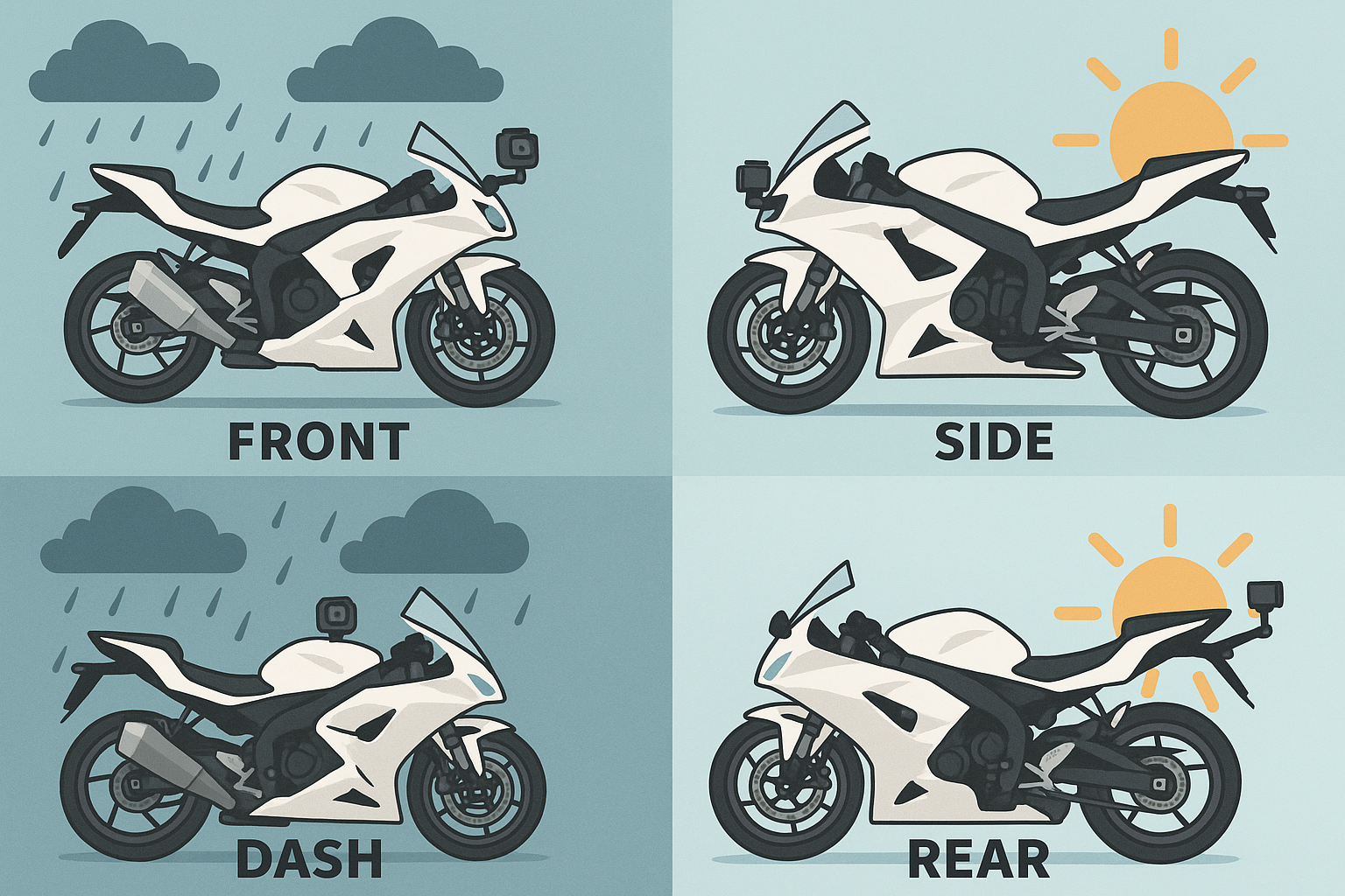 Premium professional 360 cameras for motorcycles