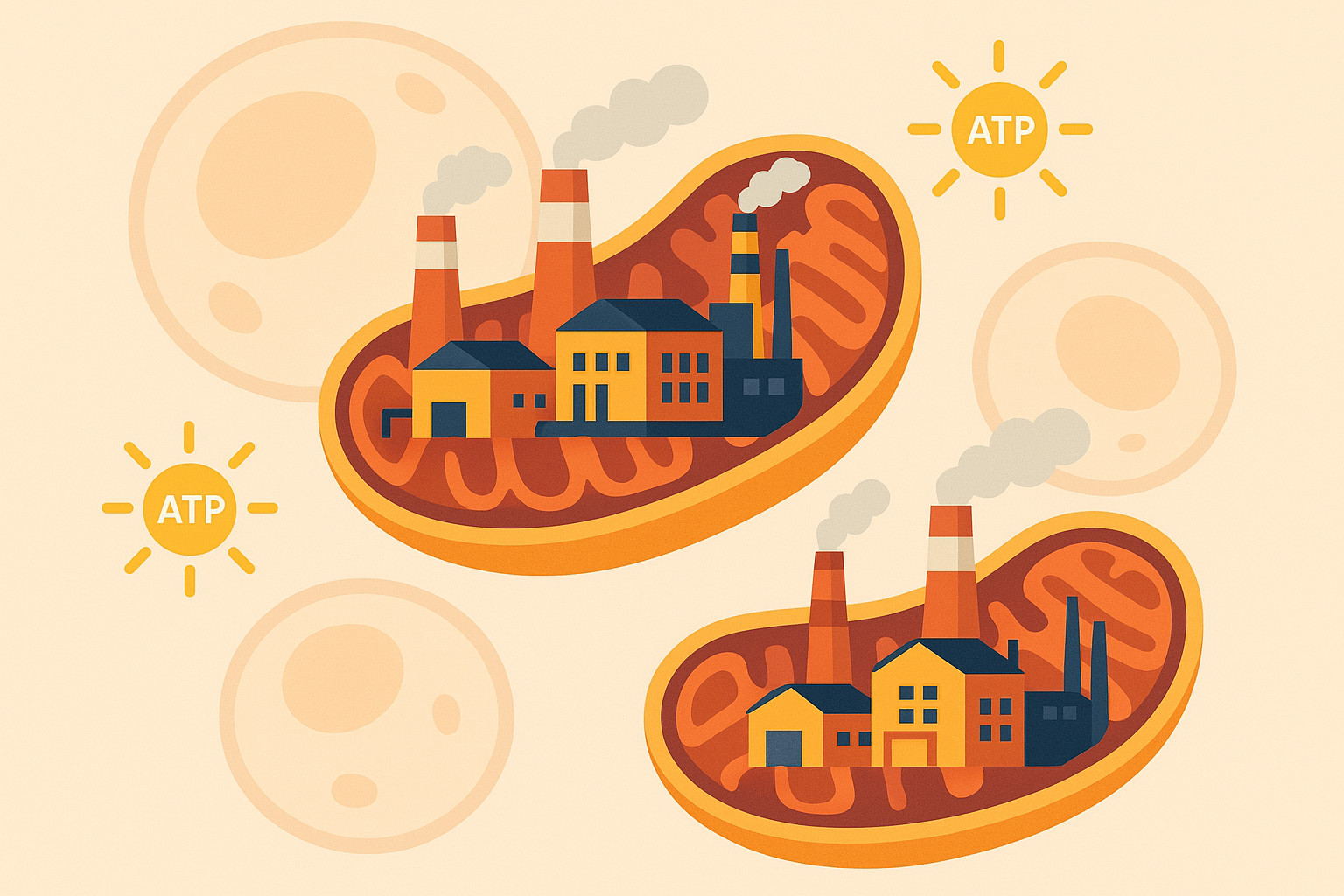Mitochondrial energy production cellular diagram