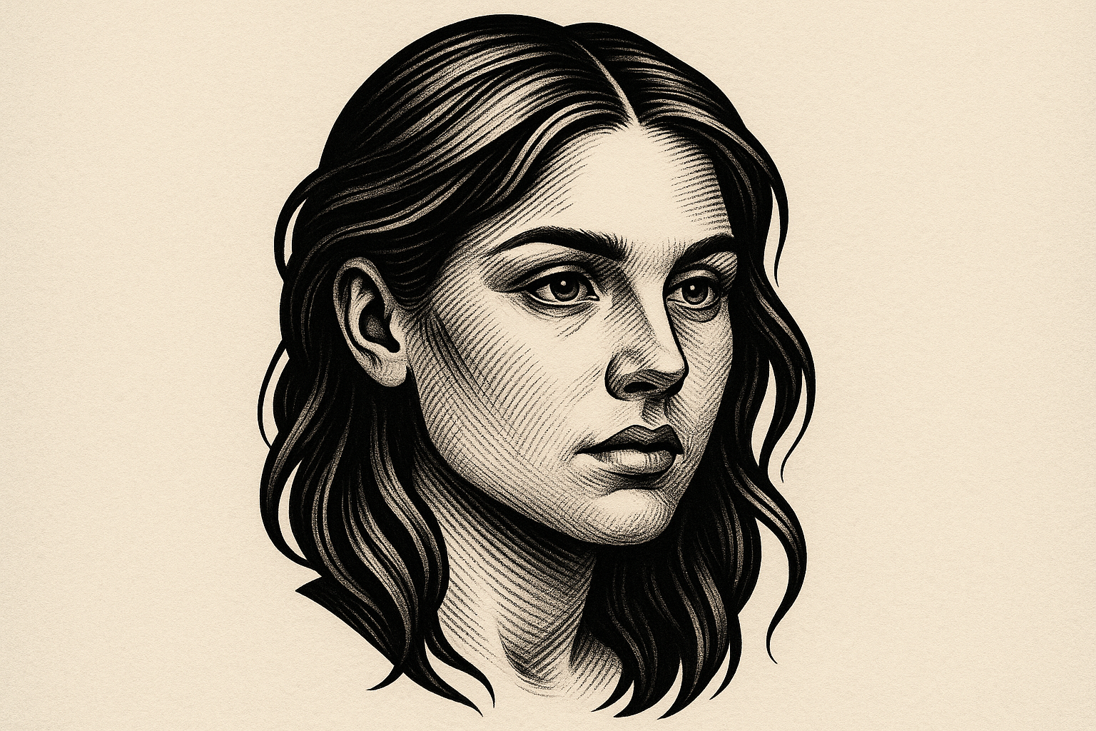 Photorealistic portrait black tattoo artistry