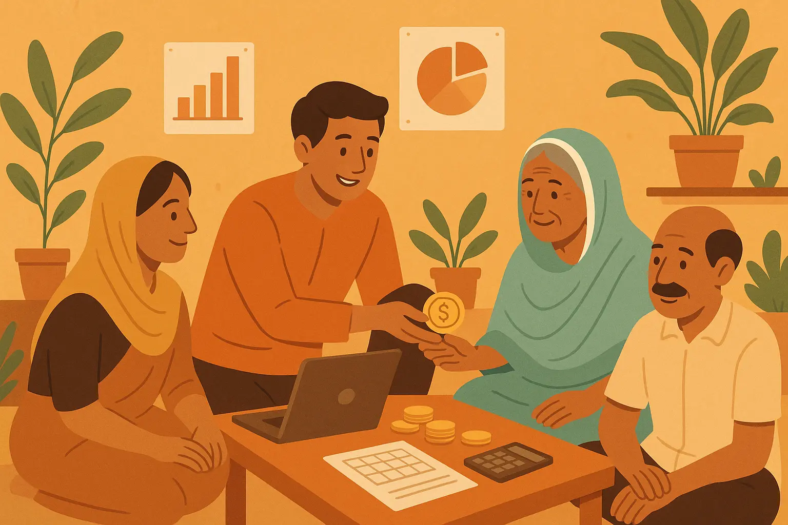 Community development worker with local residents