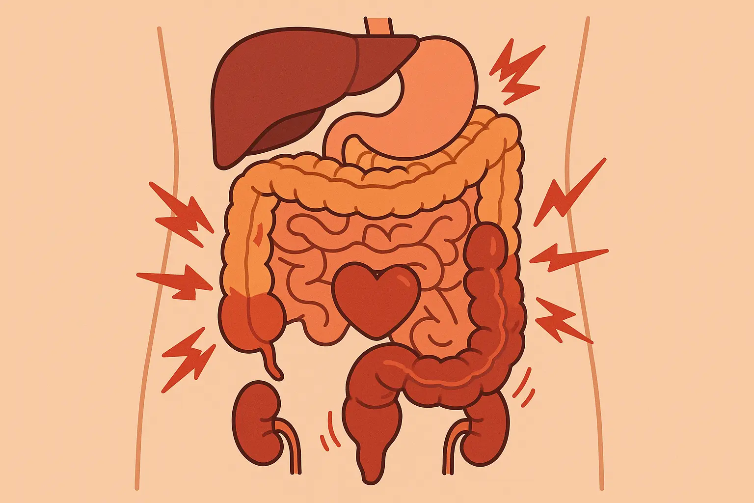 internal pressure from constipation affecting organs