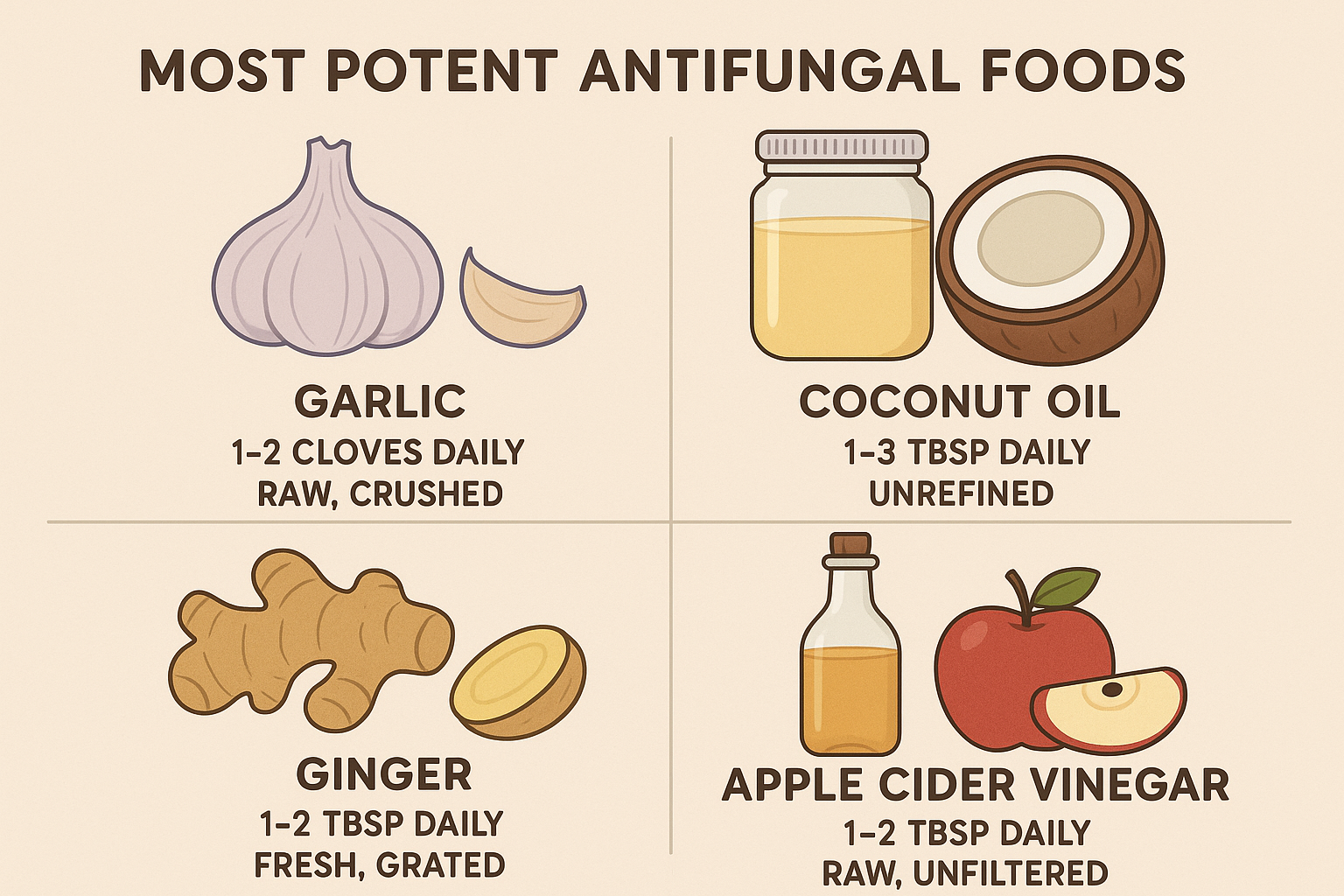 Primary antifungal foods for candida diet