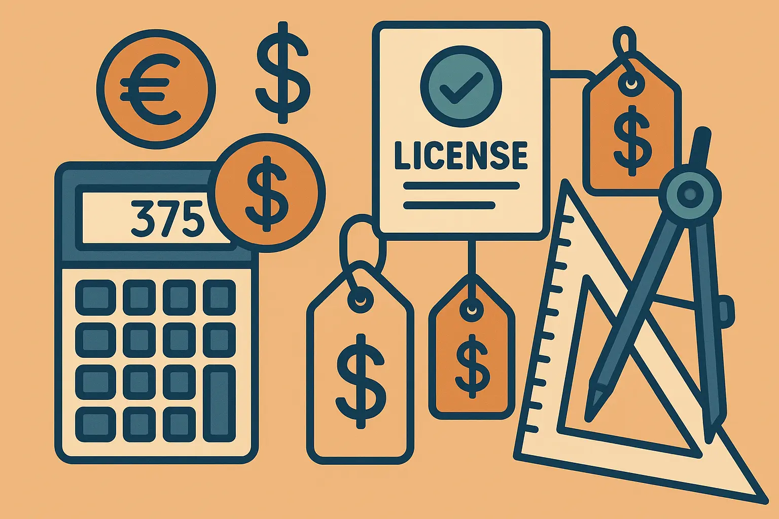 Calculator and financial planning documents for education costs