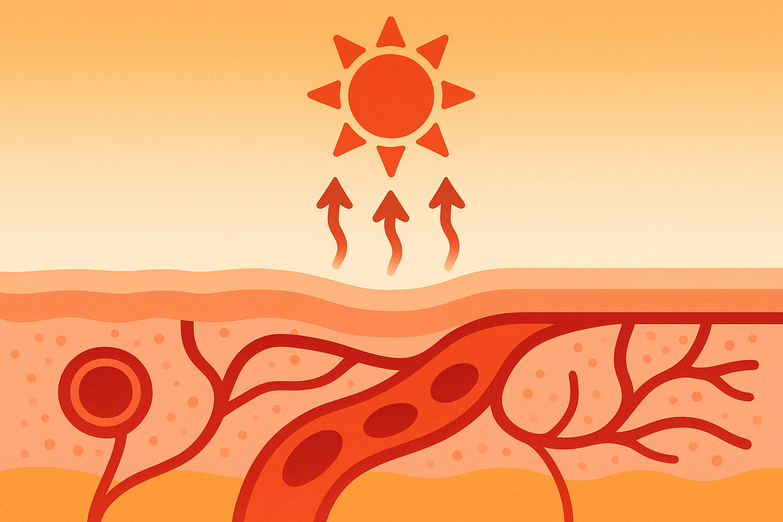 Blood vessel dilation effects from sauna heat